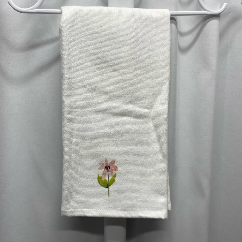 My cup runneth over kitchen towel floral white biblical inspirational nwt